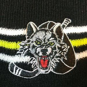 Chicago Wolves Hockey Hat Beanie Caps Black One Size